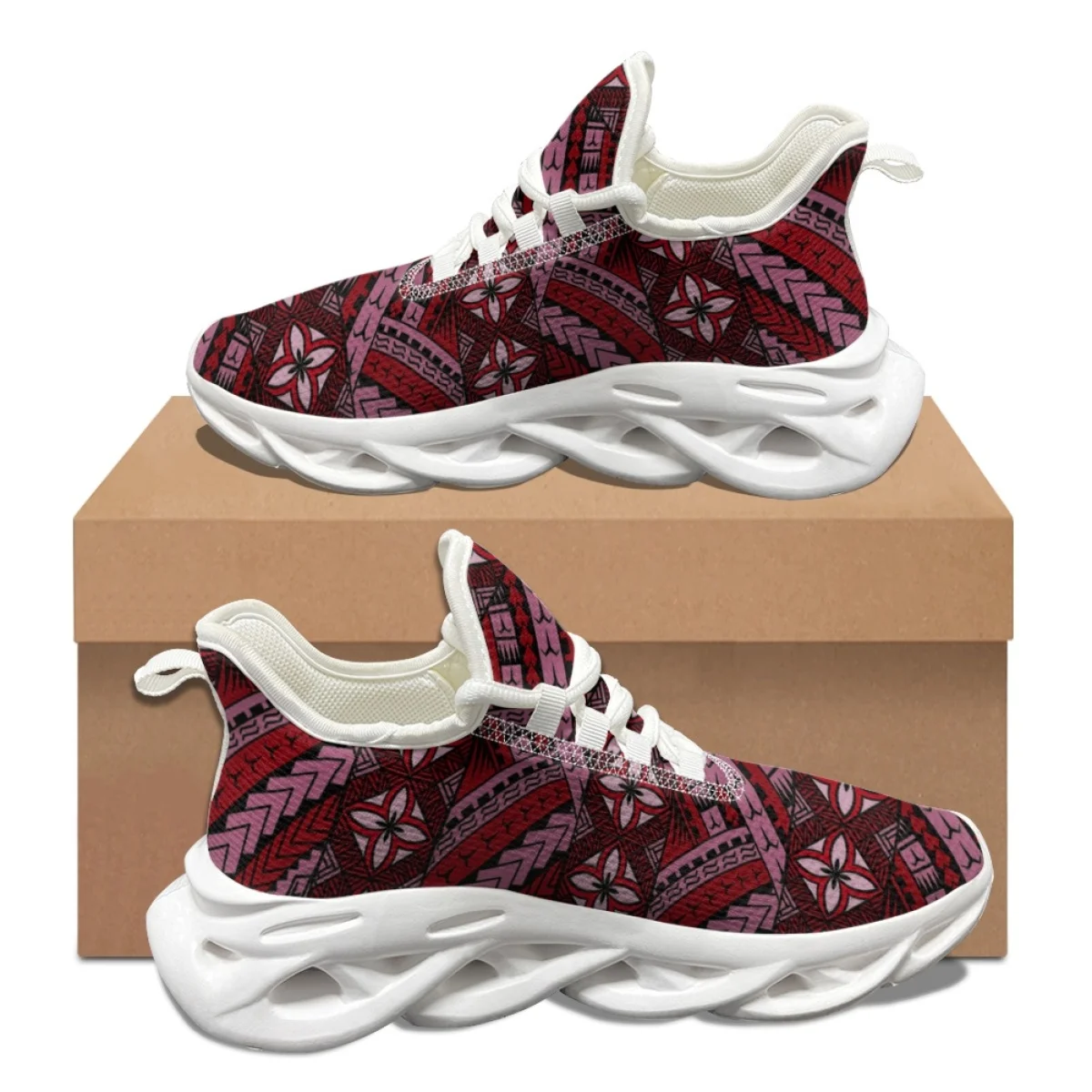 Polynesische Hibiscus Bloem Design Basketbalschoenen Nieuwe Straat Trend Duurzame Outdoor Hardloopschoenen Comfortabele Veterschoenen