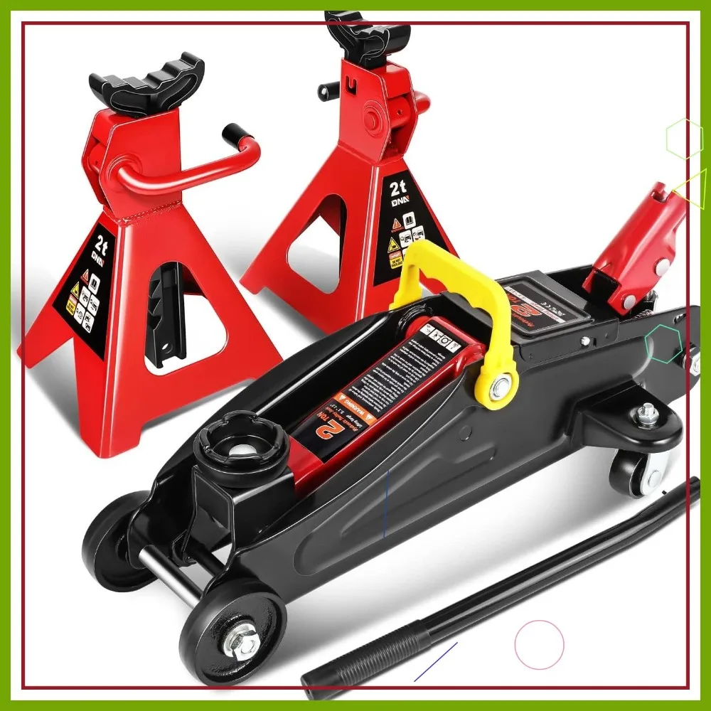 

2-тонный низкопрофильный гидравлический напольный домкрат с 2 подставками с храповым механизмом, грузоподъемность 4000 фунтов