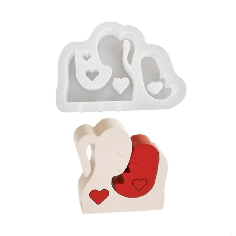 

N2UE Mother and Baby Shaped Silicone Mould Fondant Sugar Mold Mother Day Gift Handmade Soap Making Paster Gypsum Molds