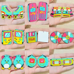 10 PCS Acrylic 80's 90‘s Memory Charms Skating Shoes Phone Camera Game Cassette Pendants For DIY Earrings Jewelry Making Gift