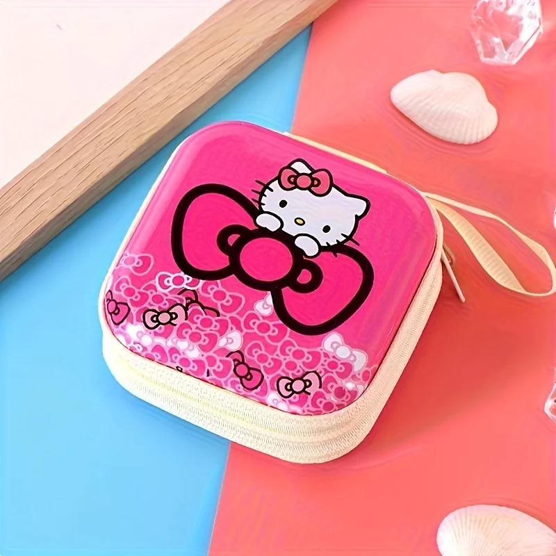 Hello Kitty Metal Paper Clip Holders 1pc Cute Cartoon Coin Purse Storage Bag with Desktop Supplies Sorting Feature