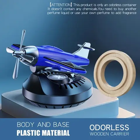 Solarbetriebener, um 360 Grad drehbarer Propeller, Flugzeugduftdiffusor, Auto-Lufterfrischer, Armaturenbrett, Flugzeugornament, kein Parfüm