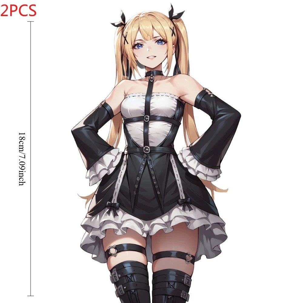 Marie Rose Dead or Alive 2D Flat Car Vinyl Decal Sticker Set 2pcs 18cm Weatherproof for Window Helmet Laptop