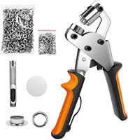 Grommet Tool Kit 3/8 Inch Eyelet Press Pliers 10mm Manual Handheld with 500pcs Silver Magnetic Grommets For Tarpaulin，Clothing