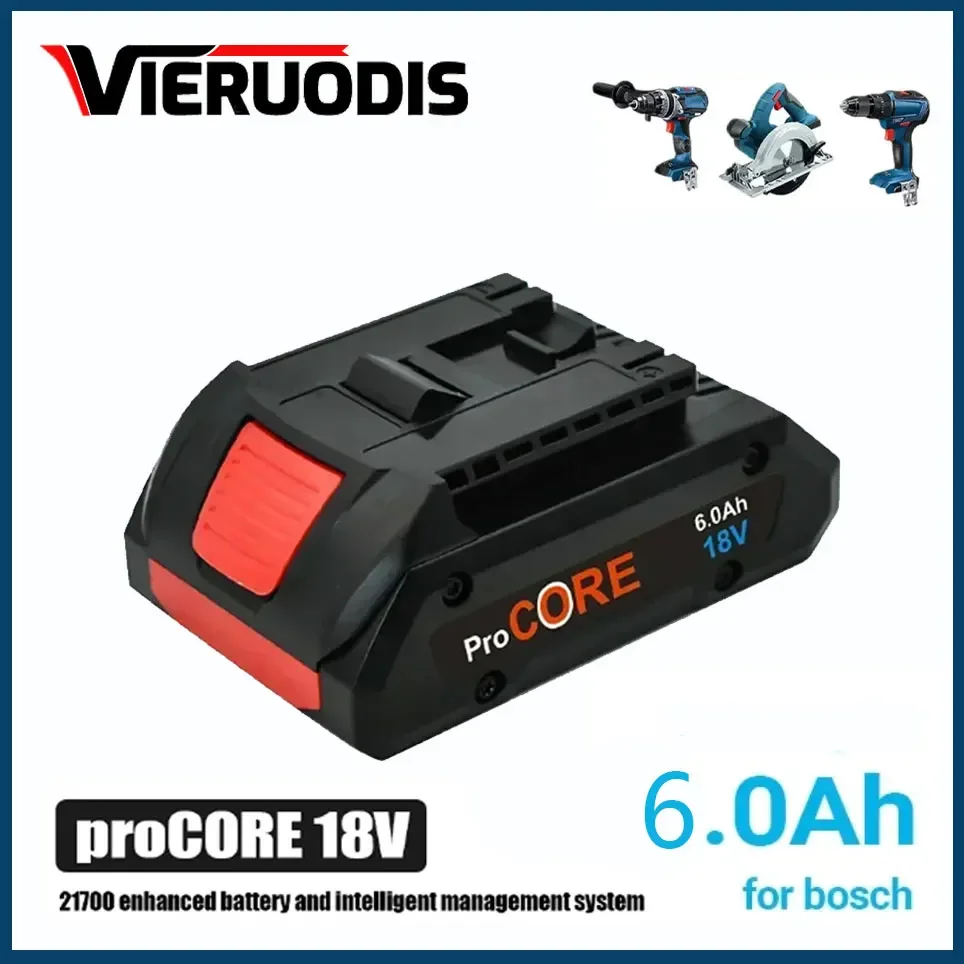 

For Bosch 18V 6.0AH ProCORE Replacement Battery for Bosch Professional System Cordless Tools BAT609 BAT618 GBA18V80 21700 Cell