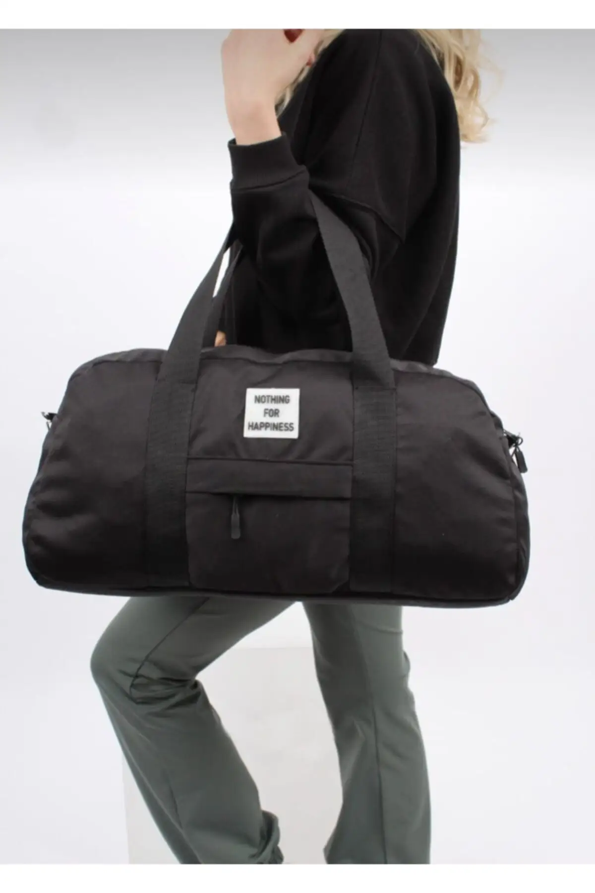 Модная черная сумка унисекс для путешествий, фитнеса и спорта с длинным ремешком и передним карманом, стильная, практичная, быстрая и безопасная доставка, модель 2022