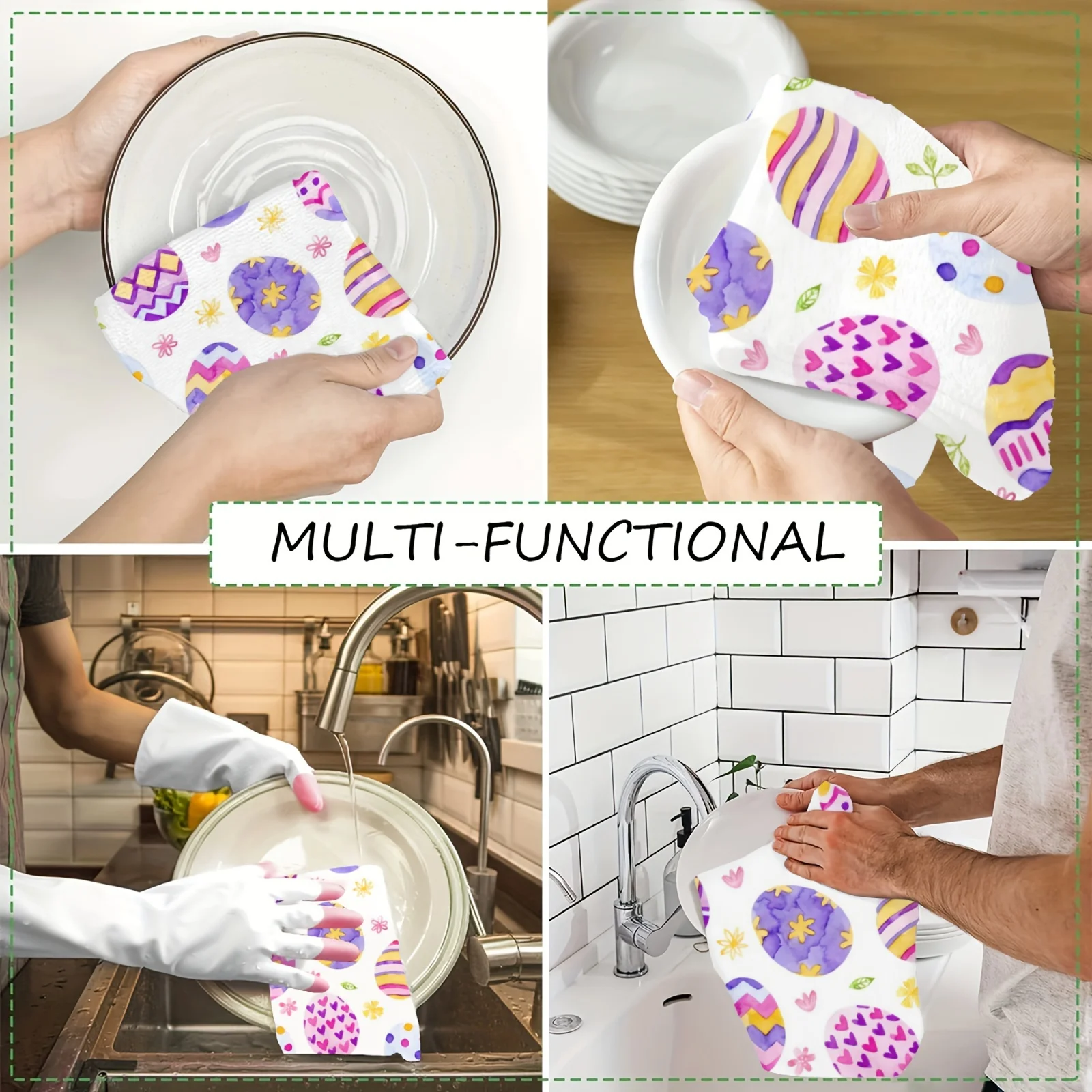 2-Pack Versatile Absorbent Dish Towels(40x60cm)  , Quick-Dry for Kitchen Cleaning & Daily Use