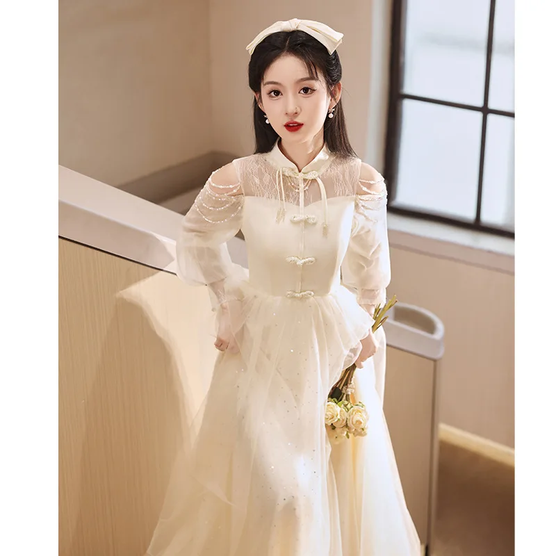 

Bridesmaid Dress 2025 New Chinese Style Fairy Temperament Boudoir Group Sisters Dress National Style Wedding Bridesmaid Dress