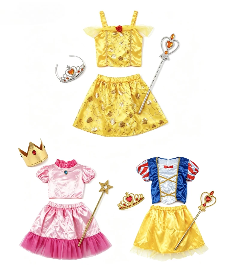 Girl Sweet Elegant Princess Two Piece Dress Set Gift Box Birthday Holiday Party Stage Performance Wear Gown Suit Present Package