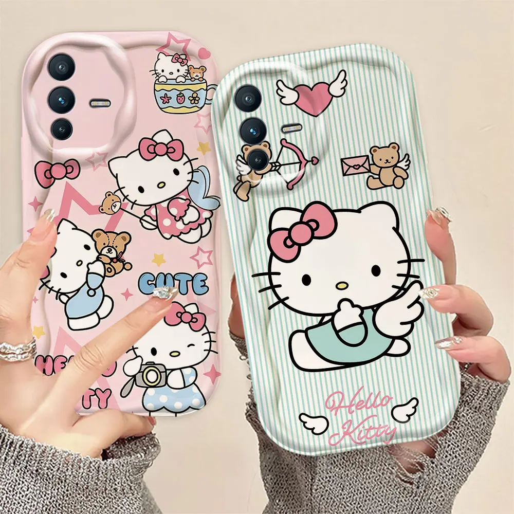 

Anime Hello Kitty Cat 3D Wave Phone Case For VIVO S1 T1 V15 V20 21E V23 V23E V25 V25E V27 V27E V29E V30 V40 V30E Case Funda