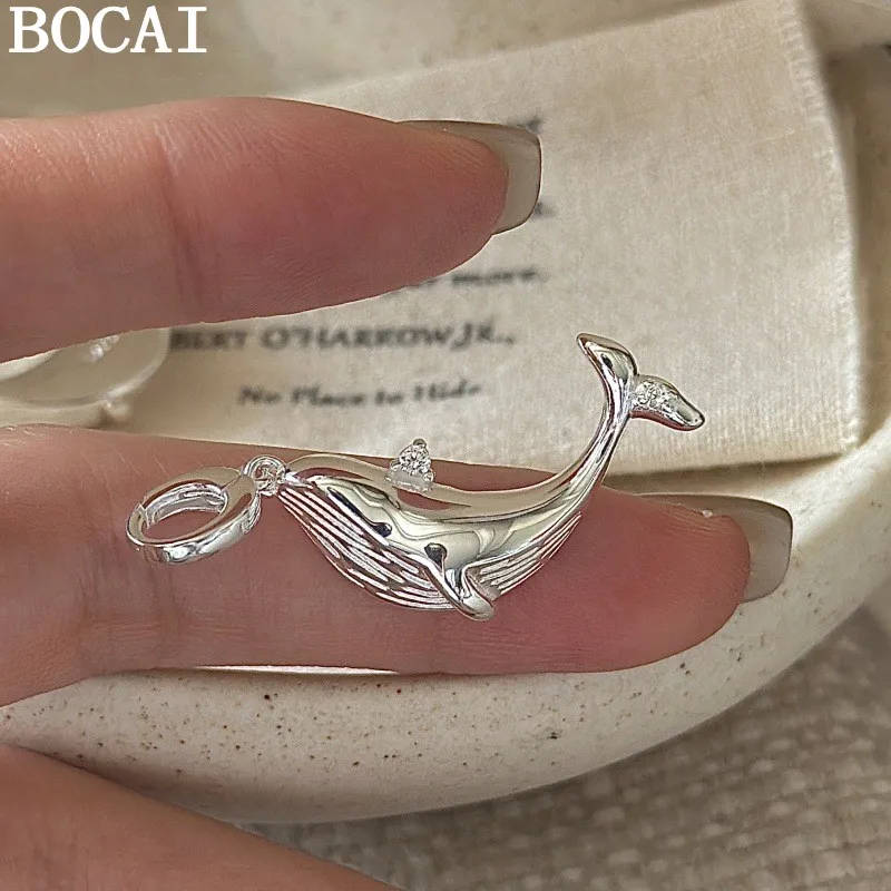 

Новый кулон BOCAI из чистого серебра S925, простой и модный, с уникальным дизайном в виде дельфина.