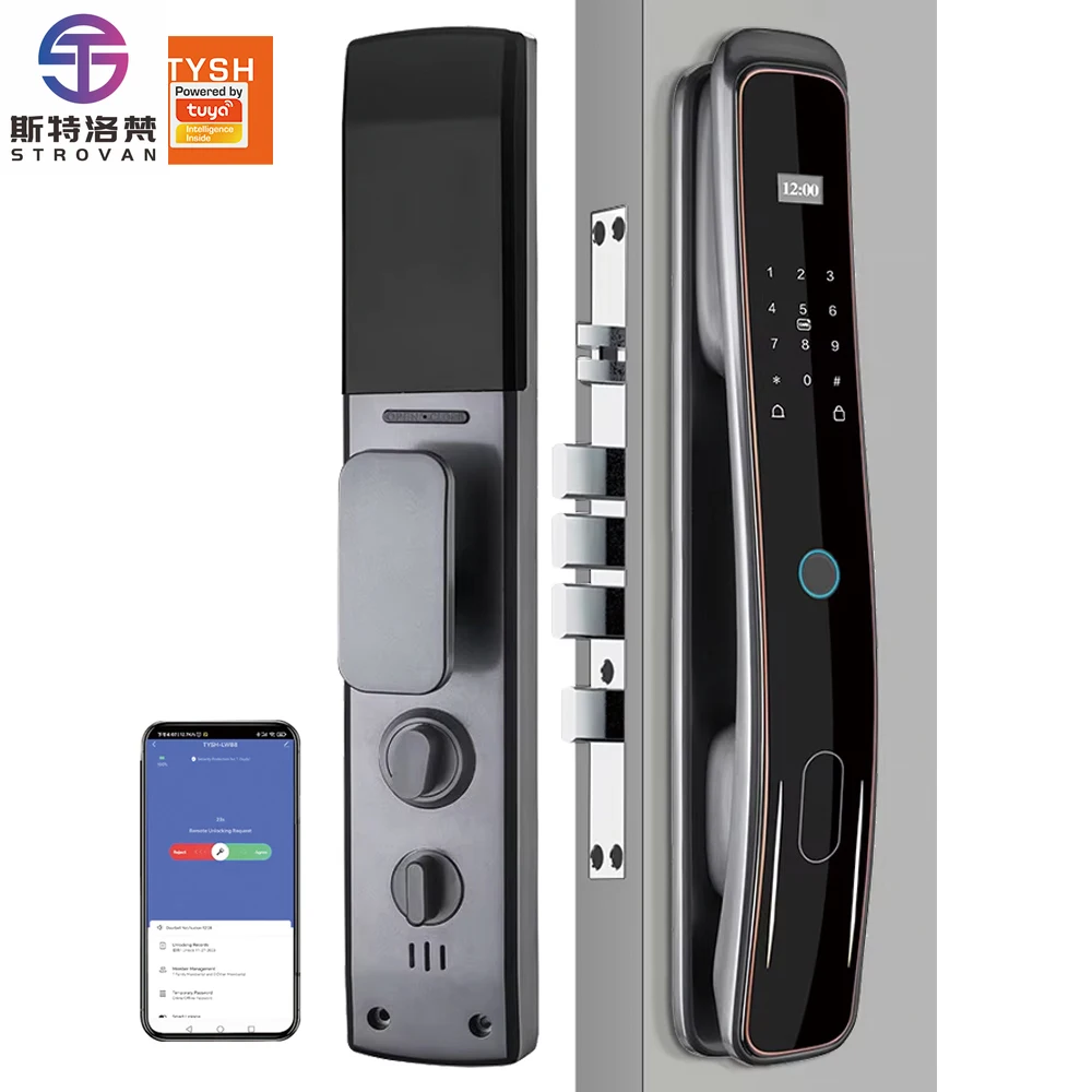 

STLF Outdoor Smart Lock Wifi App Smart Door Lock Aluminum Fingerprint Home Digital Handle Tuya Smart Lock