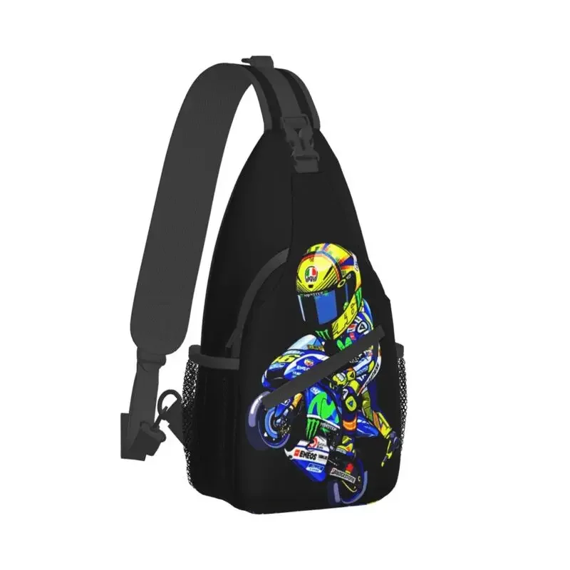 Moto-GP Rossi Speed Racing Sling Chest Bag for Men, Crossbody Initiated Backpack, Imaging Camping Daypack