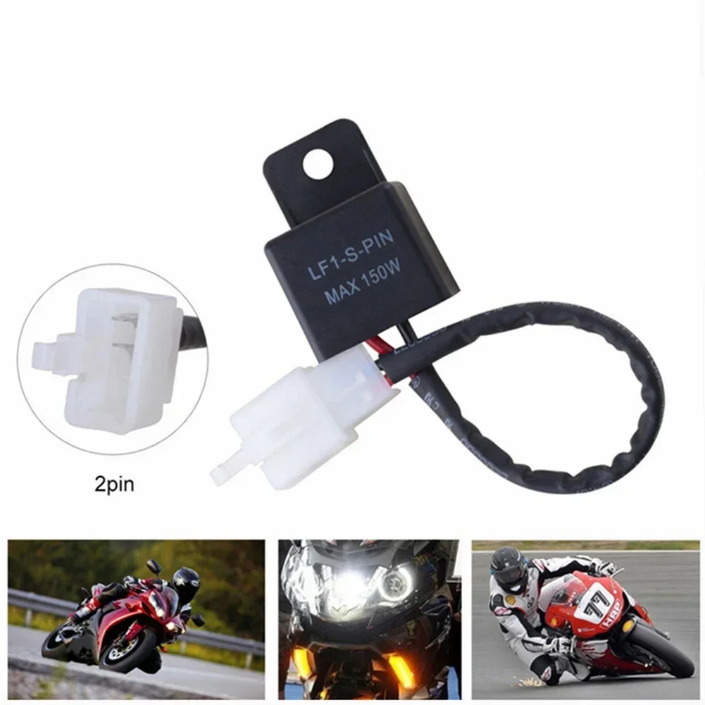 Motorcycle LED Turn Signal 2-pin Led Flasher Relay Suitable for Honda Kawasaki Suzuki Yamaha LF1-S-PIN MAX150W Universal