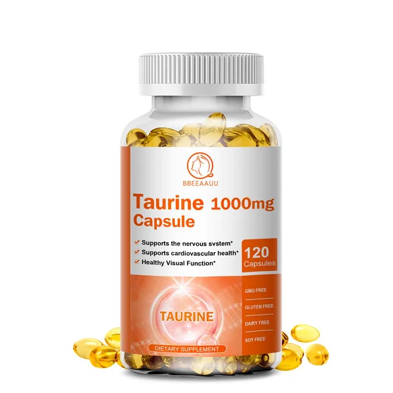 

BBEEAAUU 1000mg Taurine Capsules Double Strength, Nervous System Health Support Cardiovascular and Retinal Health