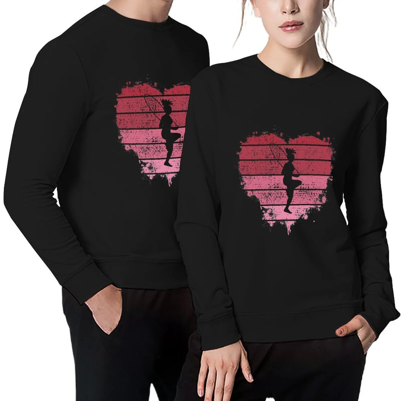 

Skipping Rope Vintage Heart Gift For Valentine's Day Pullover mens clothes men wear sweatshirts