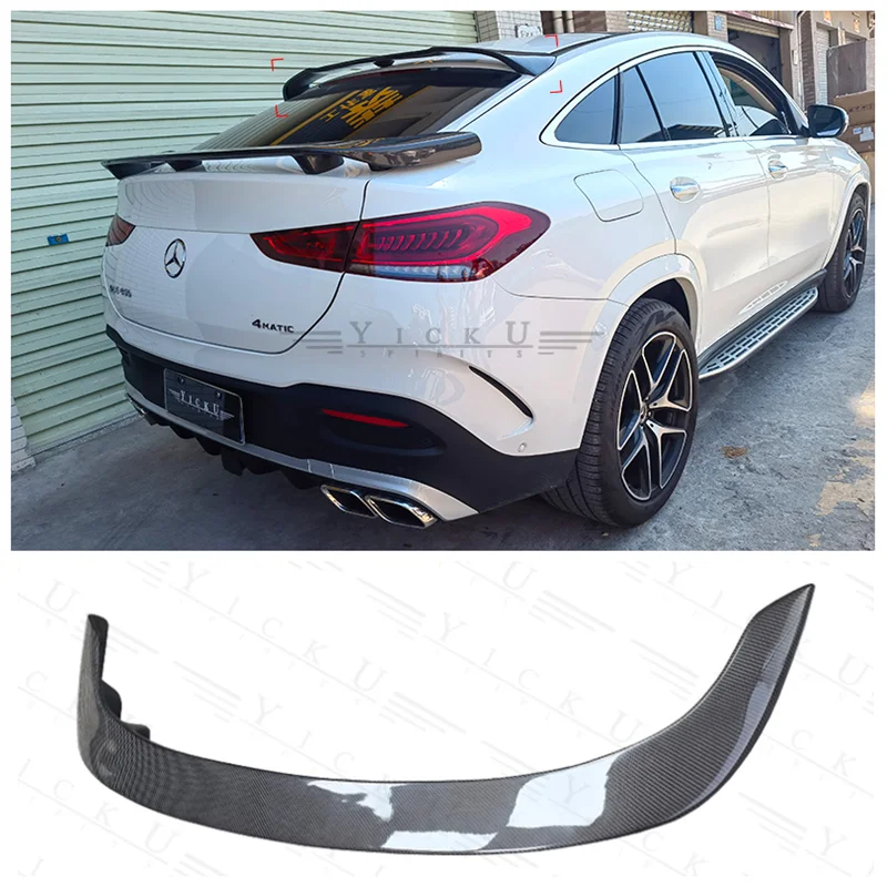 

Fits For Mercedes GLE Coupe 2020 2021 2022 High Quality Carbon Fiber Rear Trunk Lip Spoiler Roof Wing