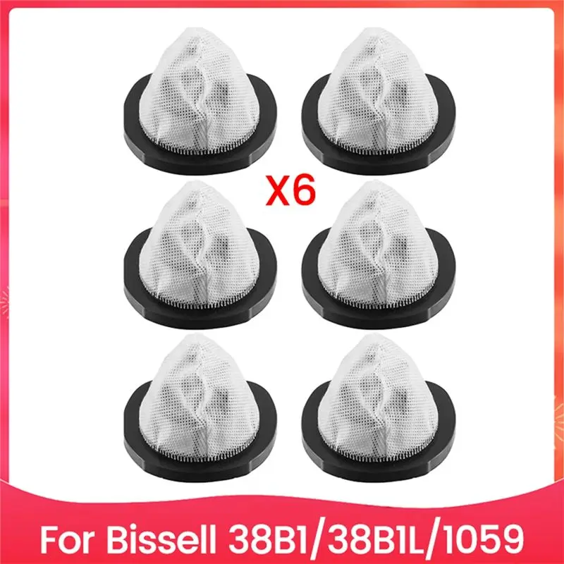 AEE4-6PCS Vacuum Filter Accessories Fit For Bissell 38B1 38B1L 1059 Series Vacuum Cleaner Accessories Replacement Parts