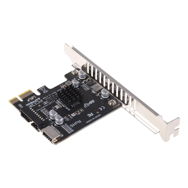 Pci-e para usb3.0 tipo-e painel frontal placa expansão interna pci x16 para usb3 19p tipo c adaptador frontal