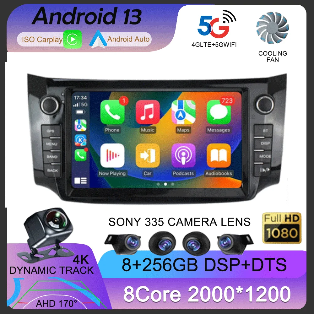 

Carplay Android 13 Car Radio For Nissan Sylphy B17 Sentra 2012 2013 2014 2015 2016 2017 2018 Multimedia Dvd Video Player Stereo