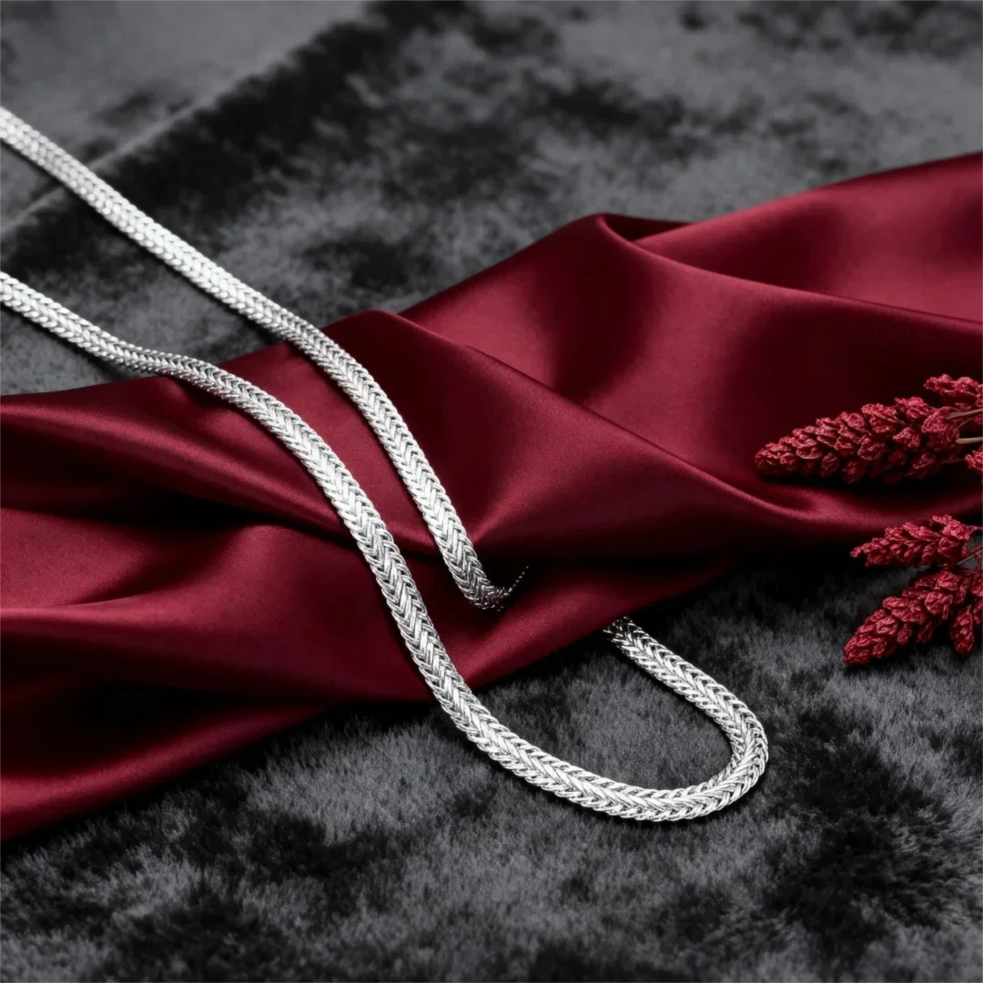 

New fashion 925 Sterling Silver luxury 6MM Chain Necklace for Women Men Street Versatile Jewelry Wedding party Holiday Gifts