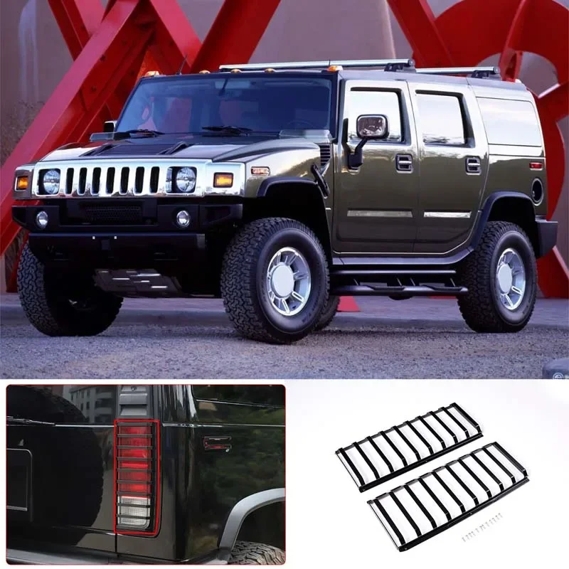 

For 2003-2009 Hummer H2 Stainless Steel Black Car Styling Car Tail Lights Brake Lights Protection Mesh Cover Auto Parts