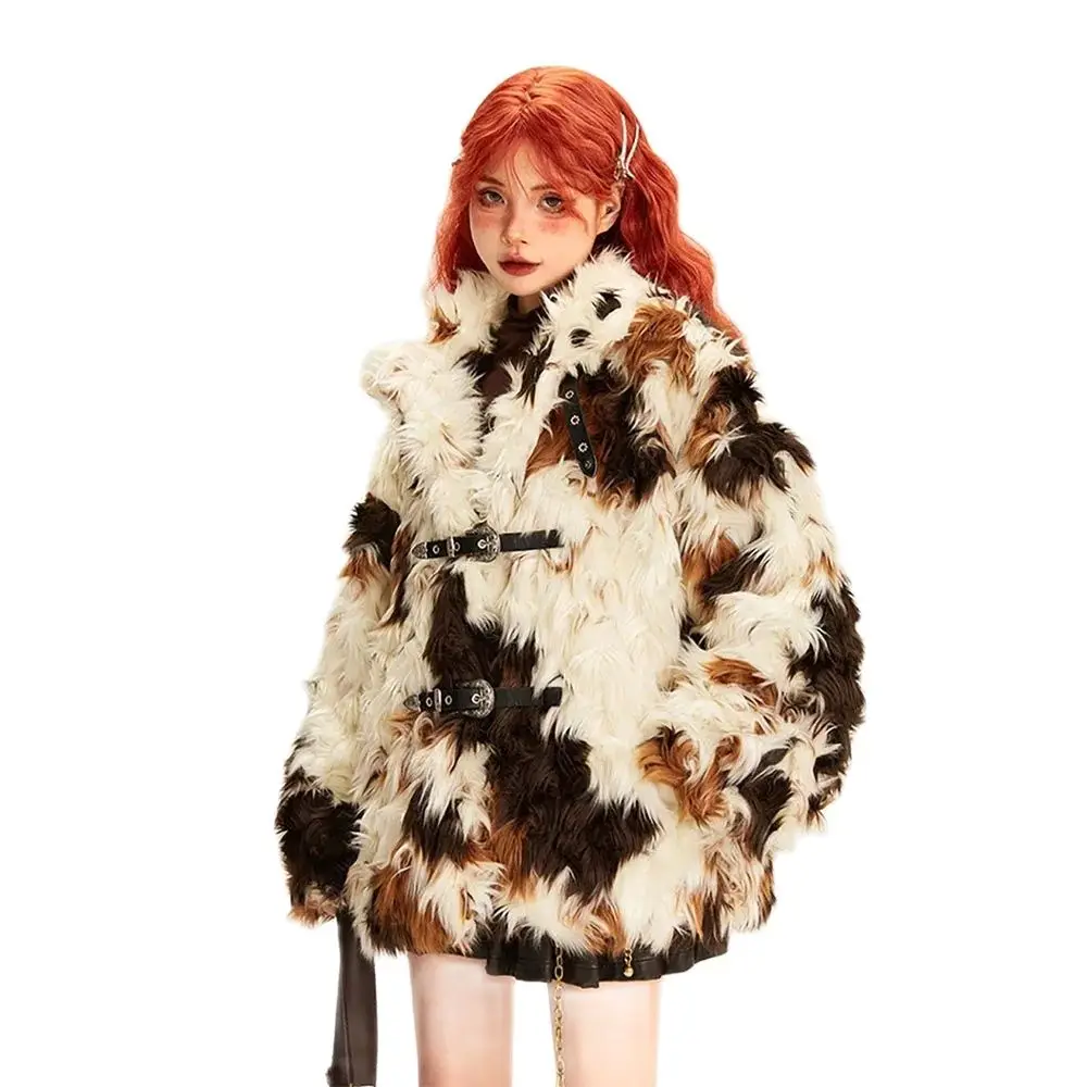 

Contrast Fox Fur 2024 Fur New Environmentally Friendly Coat Short Temperament Loose Coat To Keep Warm Mao Mao Coat Female Tide.