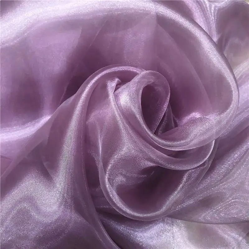 3Yard 36 Color Transparent Slightly Hard Shiny Crystal Organza Fabric Wedding Dress Evening Gown Photography Background Cloth