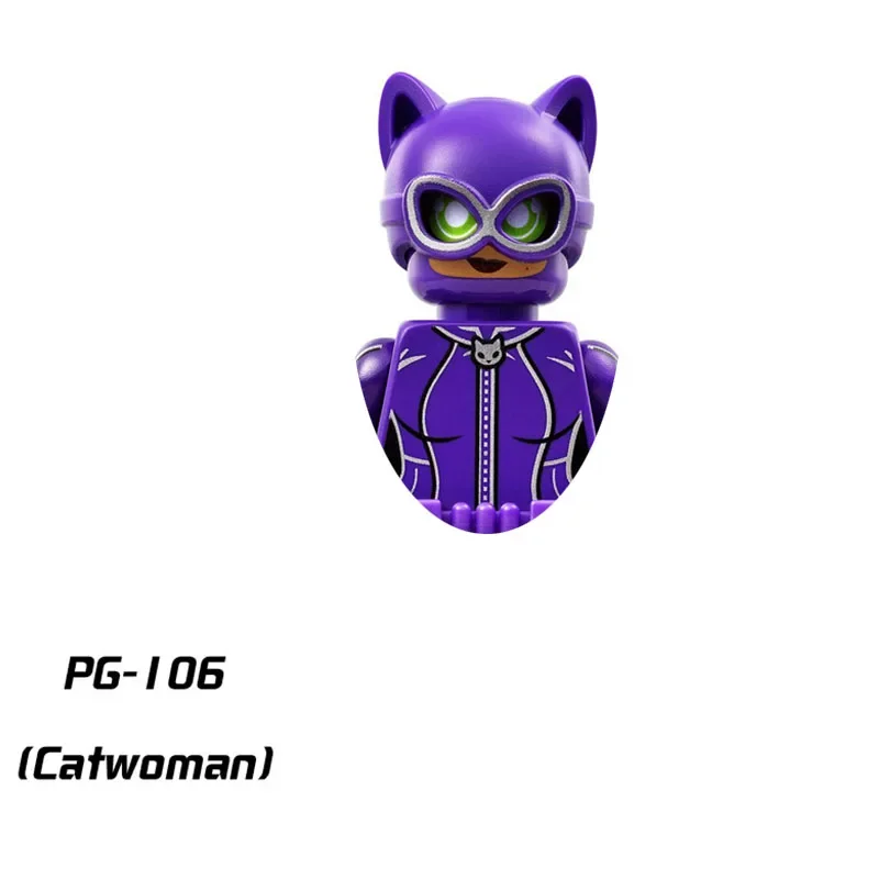 PG8032 PG100 Super Hero Clown Batman Harley Quinn Catwoman Robin Bricks Cartoon Character building block Boy Birthday Present