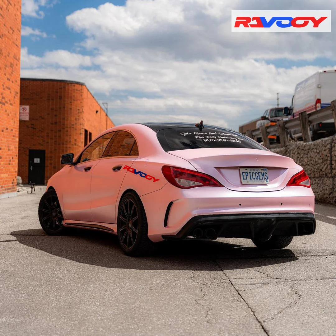 High Quality Satin Chrome Blossom Pink Vinyl Wrap Film Self-Adhesive Auto Tuning Vinyl Wrap  & Motorcycle Stickers Durable Foil - Image 2