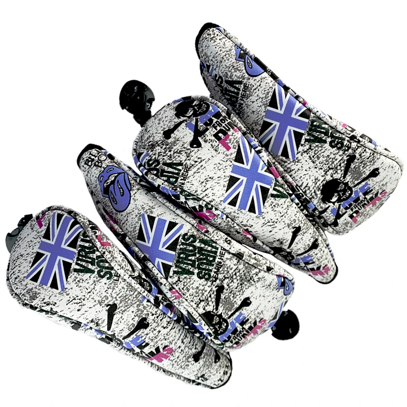 1pcs Golf Club Head Covers for Hybrid Wooden the Skull Print style
