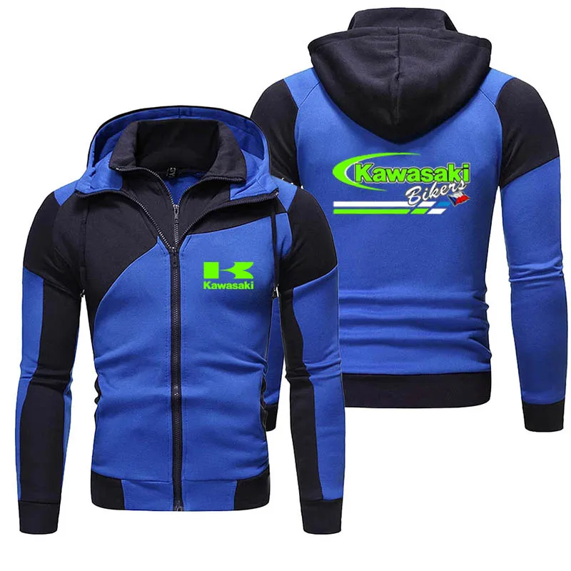 

2025 New Kawasaki Motorcycle Racing Team Men's Zipper Hoodie Spring And Autumn Fashion Double Layered Sportswear Women's Jacket