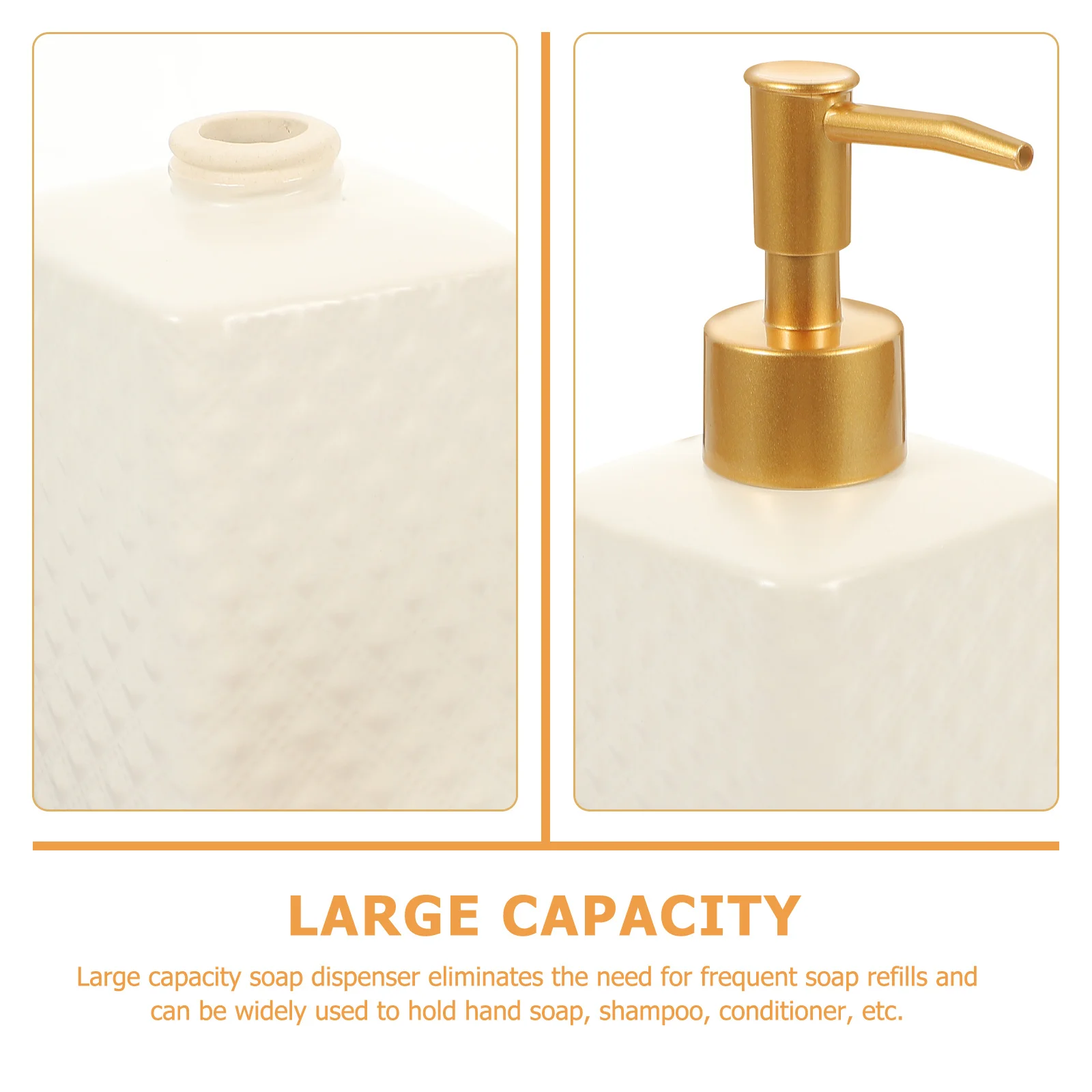 

Ceramic Hand Soap Pump Dispenser Refillable Lotion Bottle Bathroom Kitchen Shampoo Body Wash Press Pump Bottle