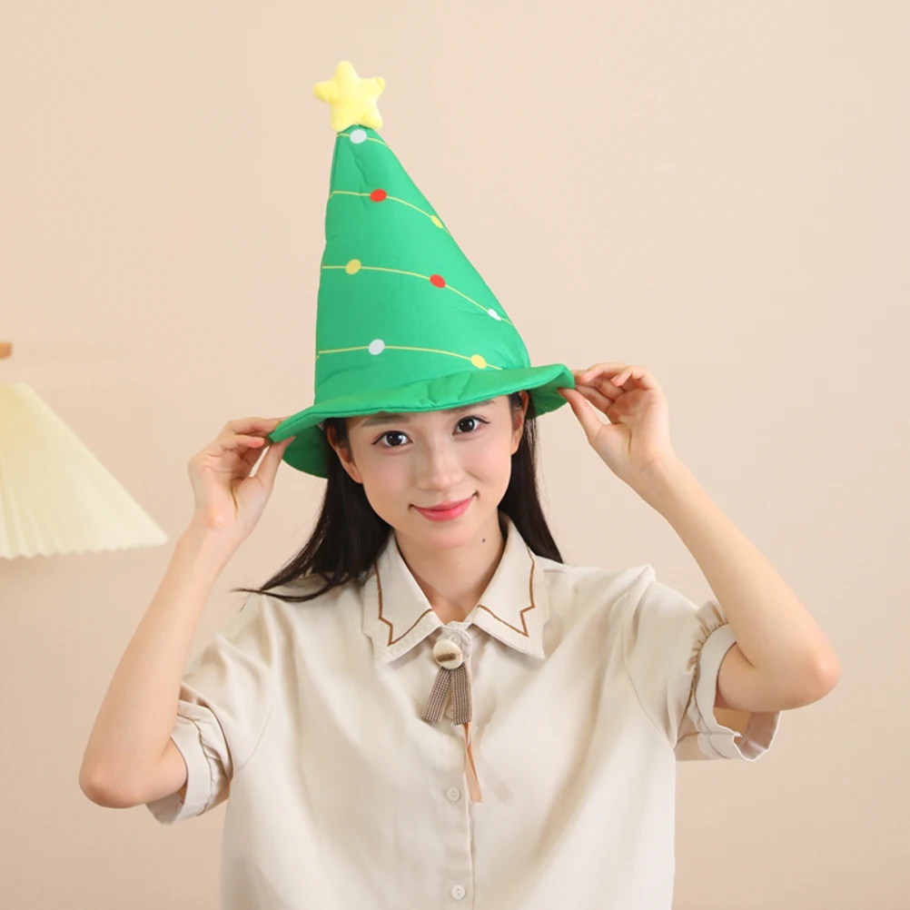 

Christmas Tree Hat Breathable Xmas Costume Hat Festive Xmas Tree Cap Christmas Party Accessory Holiday Costume Accessory