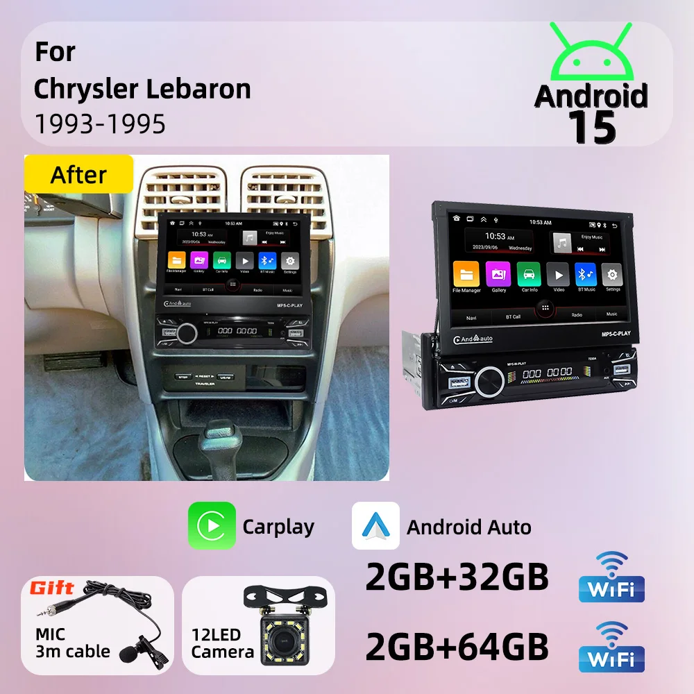 Android Radio 1Din Screen Stereo 7