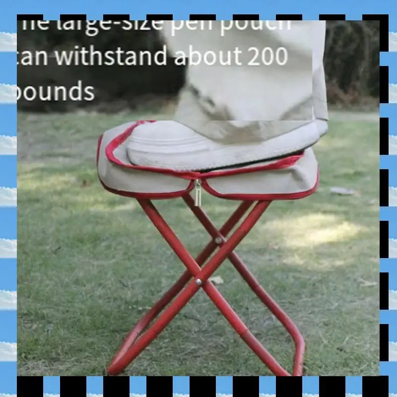 

ABME Portable Folding Camping Stool Chair Fishing Stool With Foldable Storage Multi-Functional Mini Travel Sketching Stool