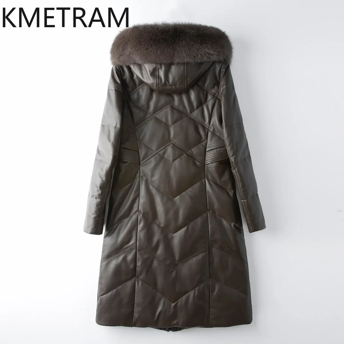 100% Sheepskin Puffer Jacket Women Clothing Goose Down Long Coats Winter Jackets with Hood Fox Fur Collar Пуховик Женский 2024