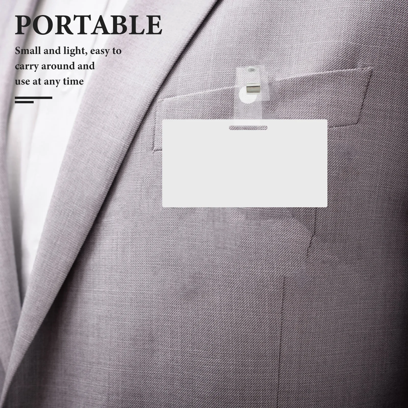 20 قطعة مشبك بطاقة الصدر المعدنية المدمجة سهلة الاستخدام مقاطع شارة صغيرة لبطاقات الهوية اسم العلامات ثقب مزدوج تصميم معرف حزام كليب