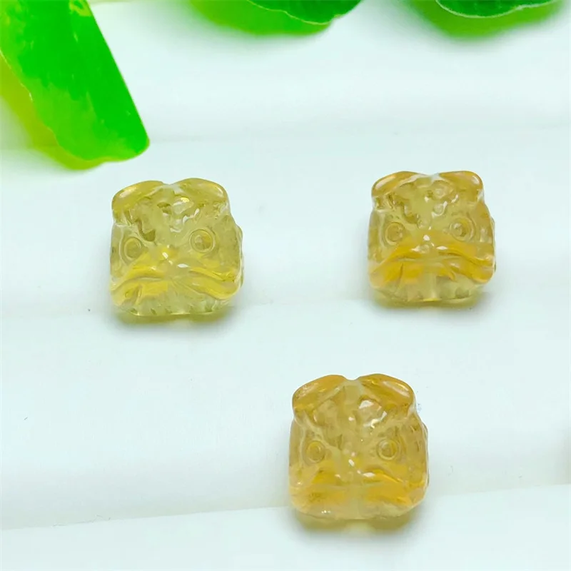 

5PCS Natural Citrine Dancing Lion Carving Handmade Women Crystals And Stones For Gemstone Crystal Lovers Girlfriend 6-8CM