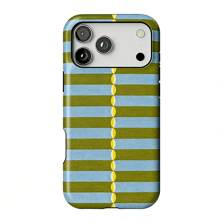 Funda para Teléfono Olive Lines para iPhone 17 16e 16 15 14 13 12 11 X XS XR XSMAX 7 8 Air Pro Max Plus, Cubierta Trasera de Doble Capa de Lujo