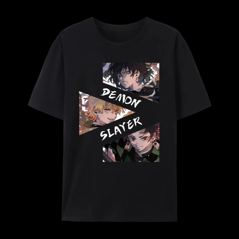 

Demon Japanese Anime Killer Neutral Short Sleeve Crew Neck Shirt, Tanjiro & Nezuko Graphic Cotton Women's T-Shirt Casual Comfort
