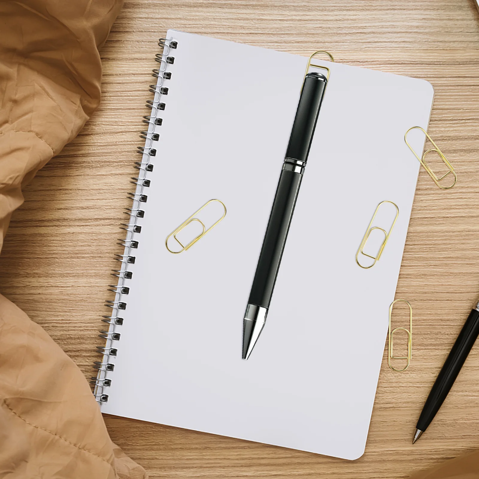 

20Pcs Pen Holder Clip Metal Paperclip Strong Grip Pen Fixing Clamp for Office School Supplies Stationery Accessories