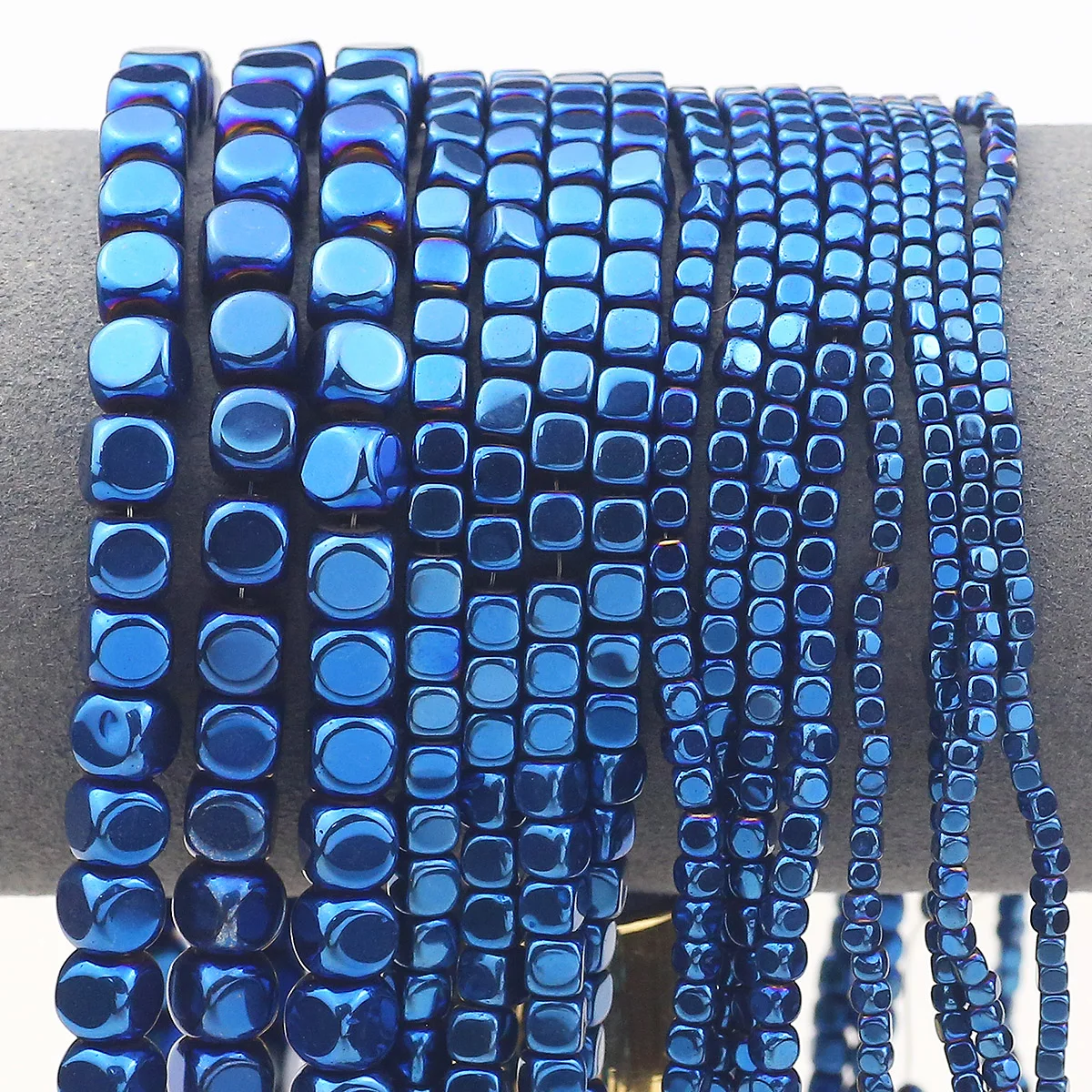 15'' 2/3/4/6MM Natural Stone Hematite Blue Chamfered Loose Square Spacer Beads For DIY Jewelry Making Bracelet Necklace Earrings