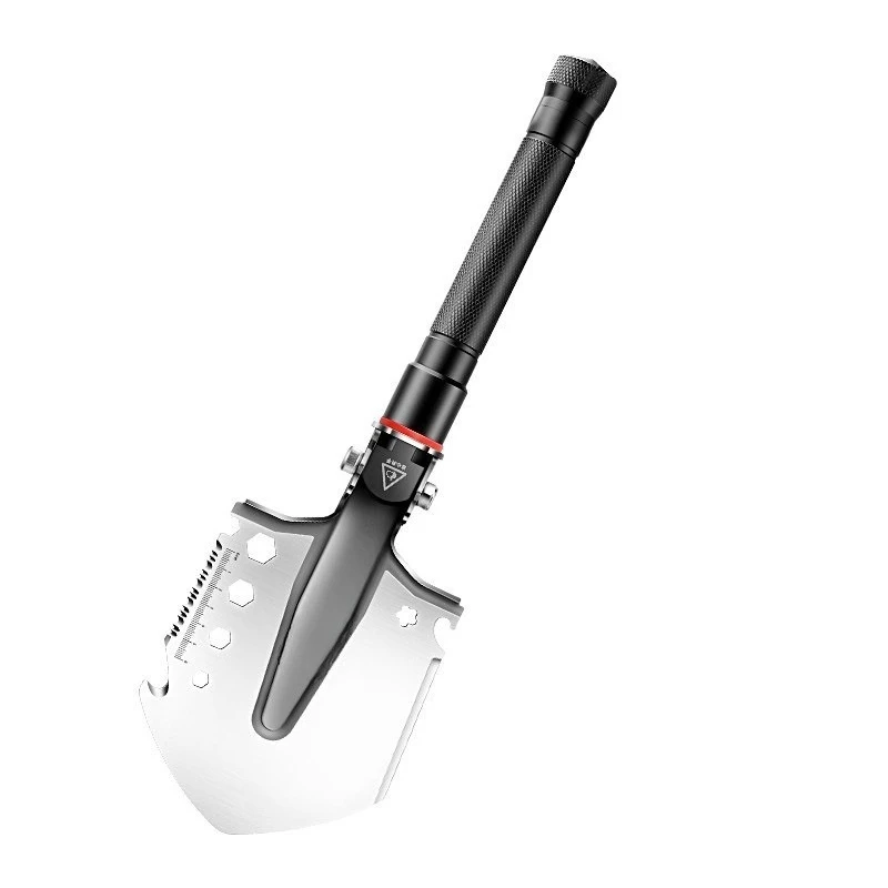 Multifunctional Folding Survival Shovel Manganese Steel Spade Flint Fire Starter Outdoor Camping Tool