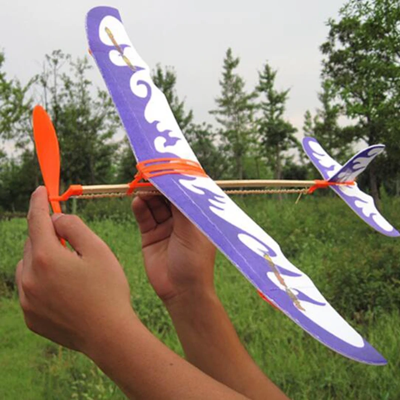 Your First Airplane! 3 sets  Elastic Rubber Band Powered DIY Foam Plane Model Kit Aircraft Educational Toy