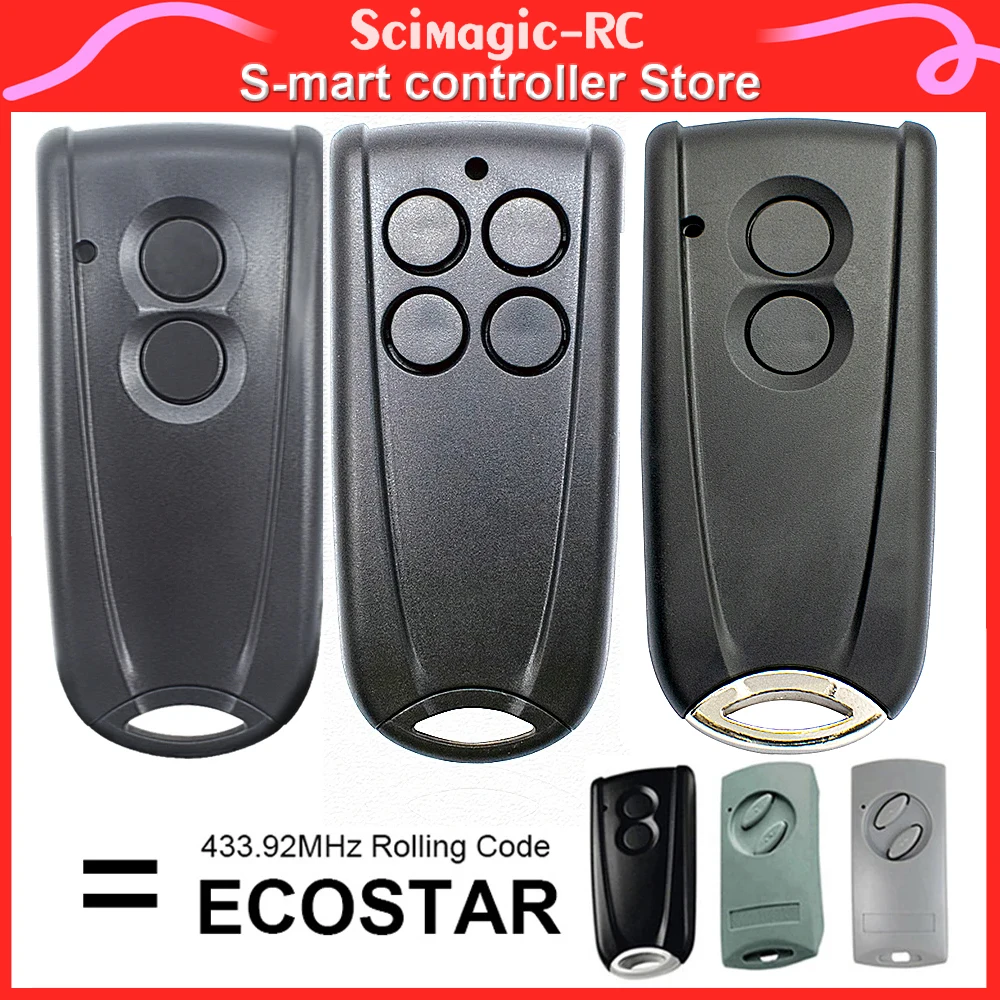 2pcs for ECOSTAR RSE2 RSC2 433.92mhz Garage Remote Control and Liftronic 500 700 800 Portronic D5000 D2500 S4000 Receiver Model