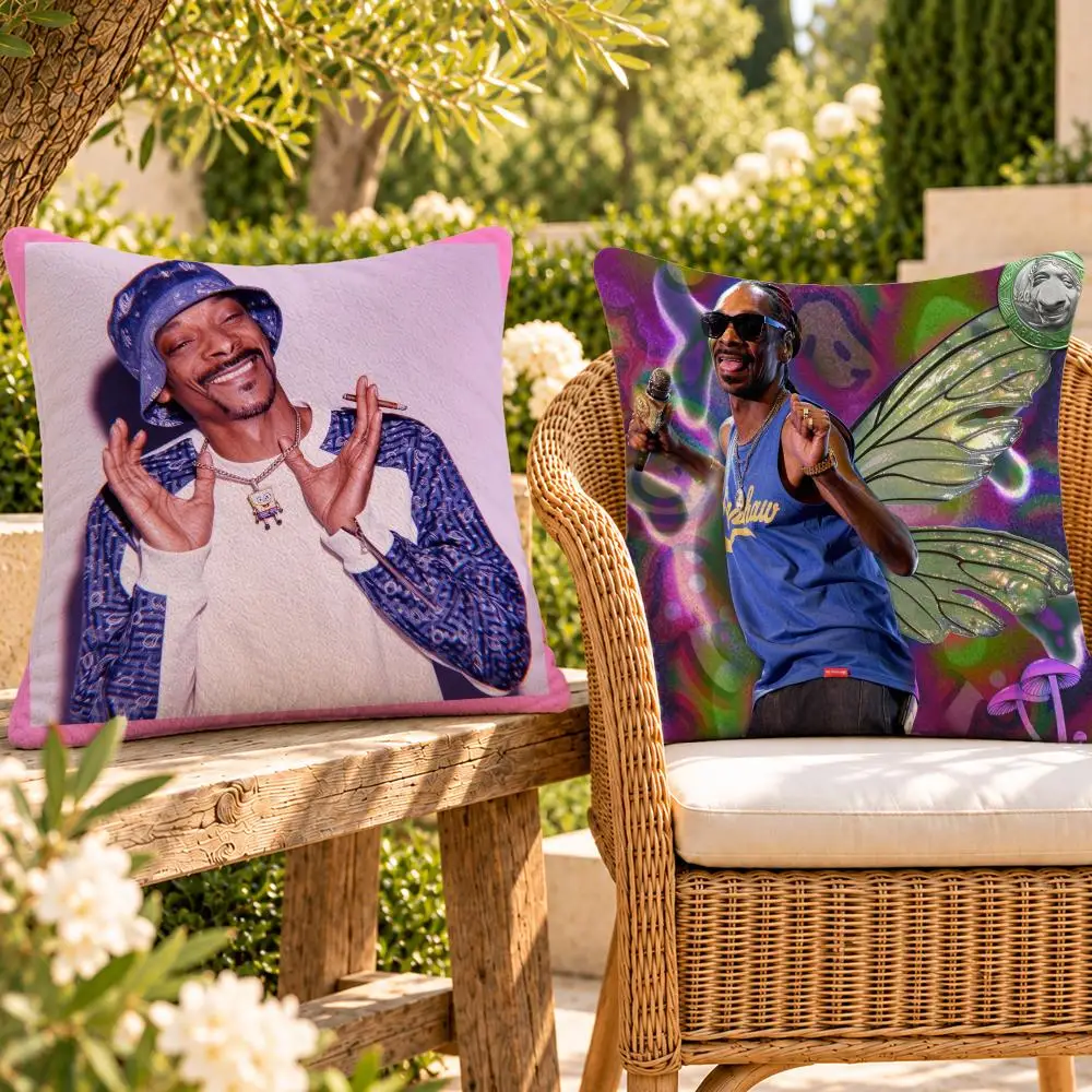 Rapper West Coast Snoop Dogg Cushion Cover Soft Plush Throw Pillow Cover Washable Sofa Bed Patio Chair Home Decor