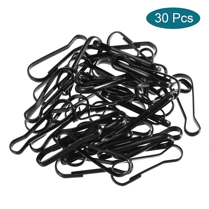 30pcs Spring Clip Buckle Snap Hooks 41x13x3.3mm Iron for Hanging Lantern Keyring Keychain DIY Black