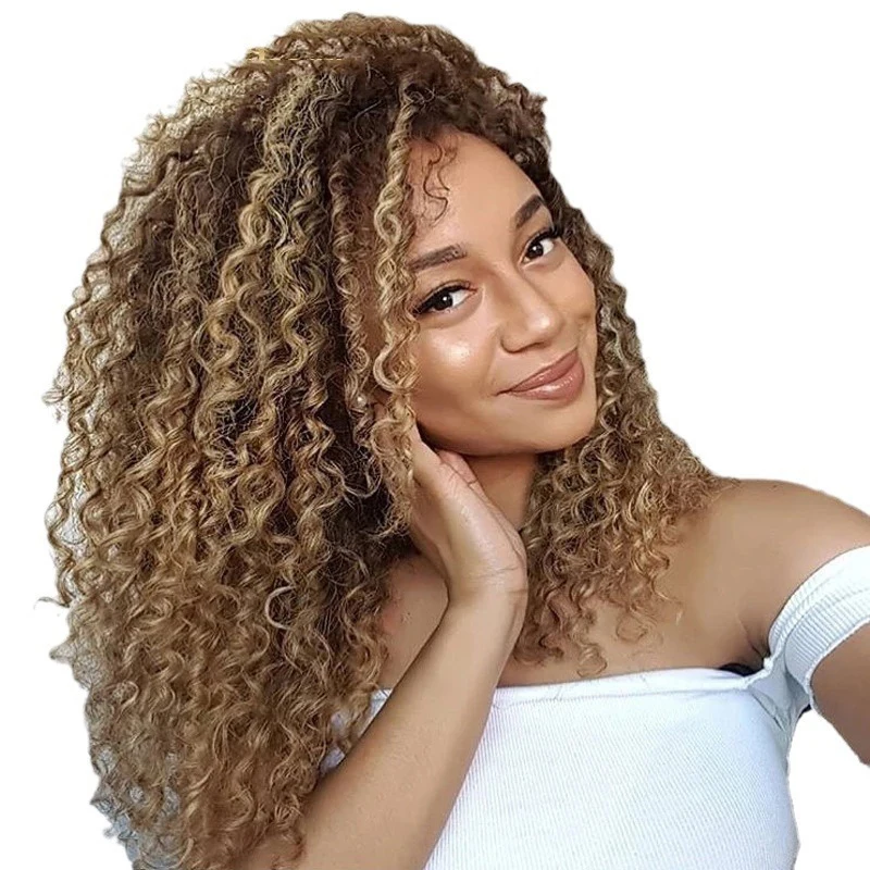 Europe and America Lady Wave Curled Long Hair Party Little African Curly Wig Concert Woman Clothing Match Gradient Wavy Hair image 5