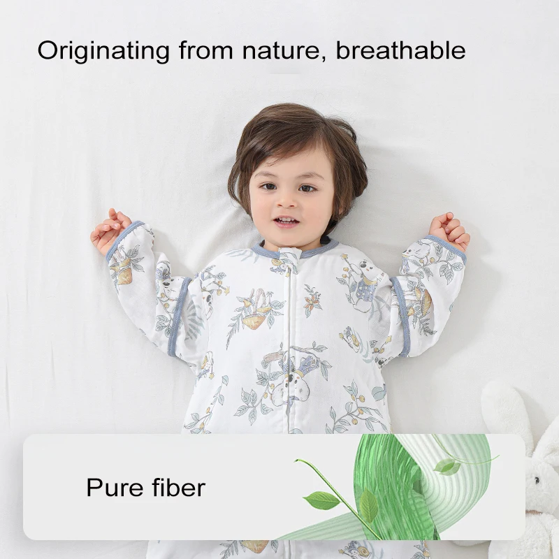 طفل الشاش كيس النوم مشروط مريحة للتنفس المضادة للركلة الرضع انقسام الساق منامة Onesuit كيس النوم لجميع المواسم #3